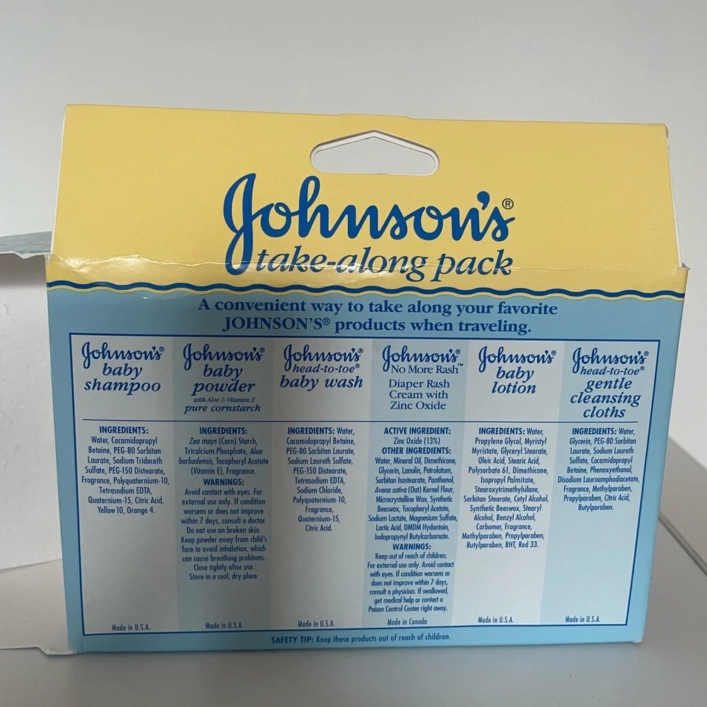 NWT 2X Original Johnson's Take-Along Pack - Includes 6 items Travel Size